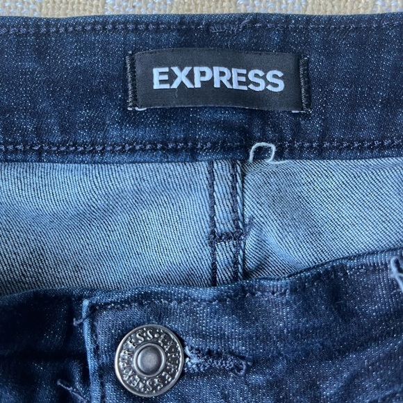 Express Dark Blue Slim Blue Jeans - Picture 3 of 5